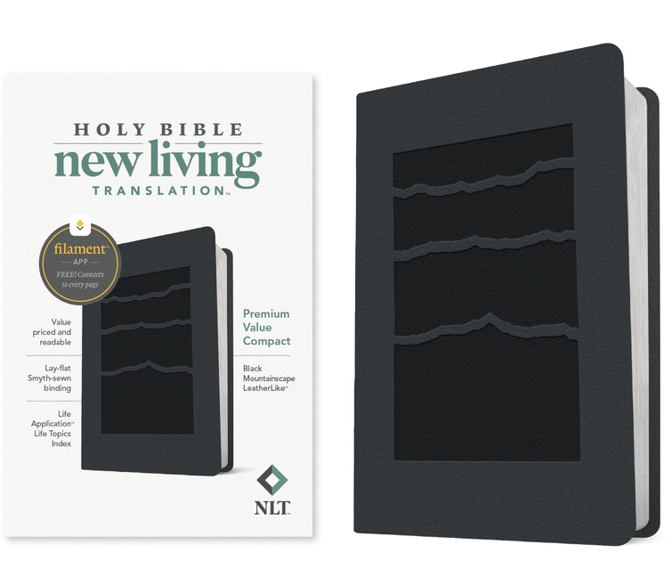 NLT Premium Value Compact Bible, Filament Enabled (Leatherlike, Black Mountainscape) by New Living Translation