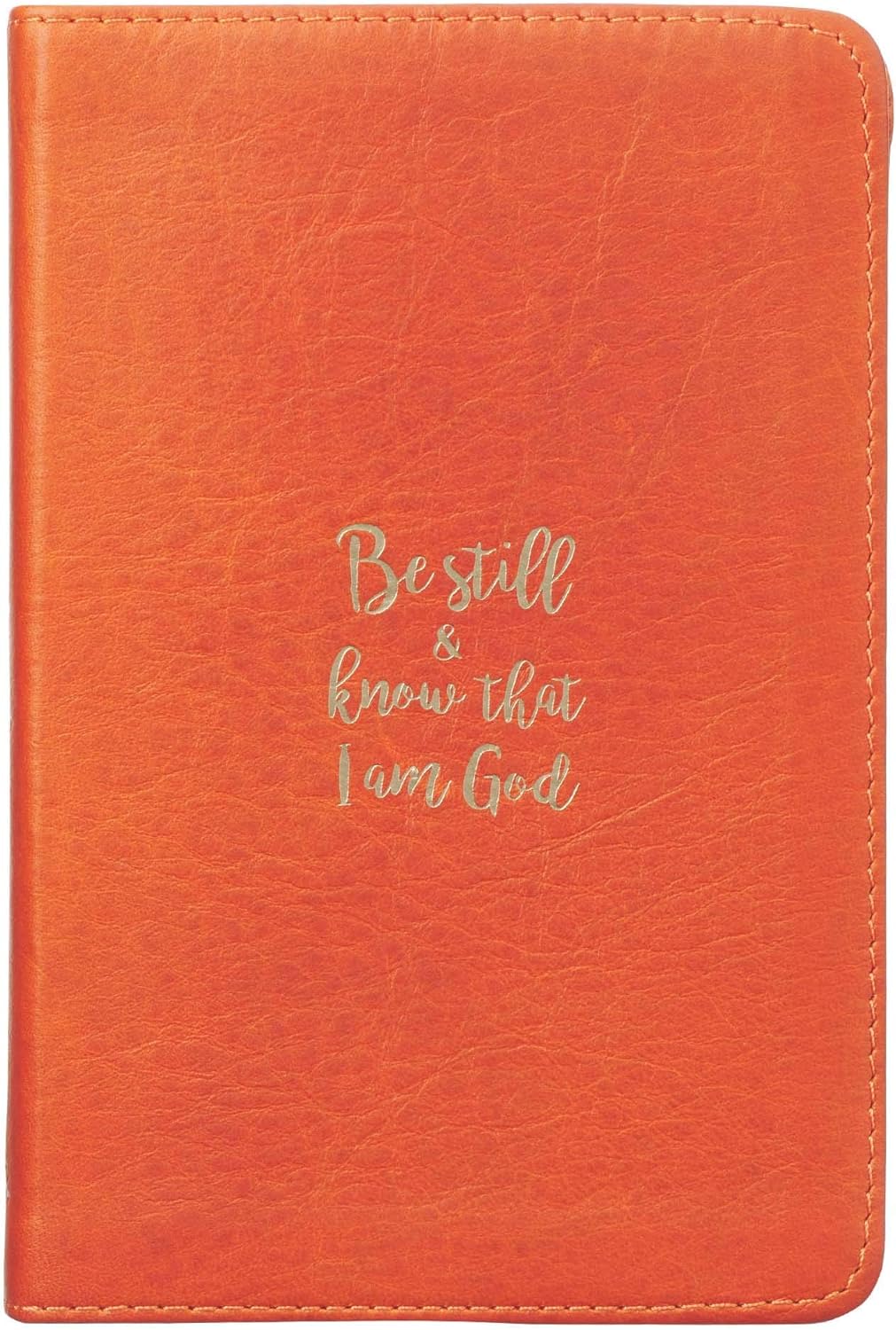 Be Still and Know That I Am God Handy Journal, Genuine Leather, Orange