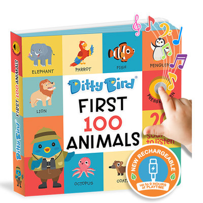Ditty Bird | First 100 Animals Interactive Sound Book for toddlers 1- 3 | speech therapy | Learning books for 1 year old