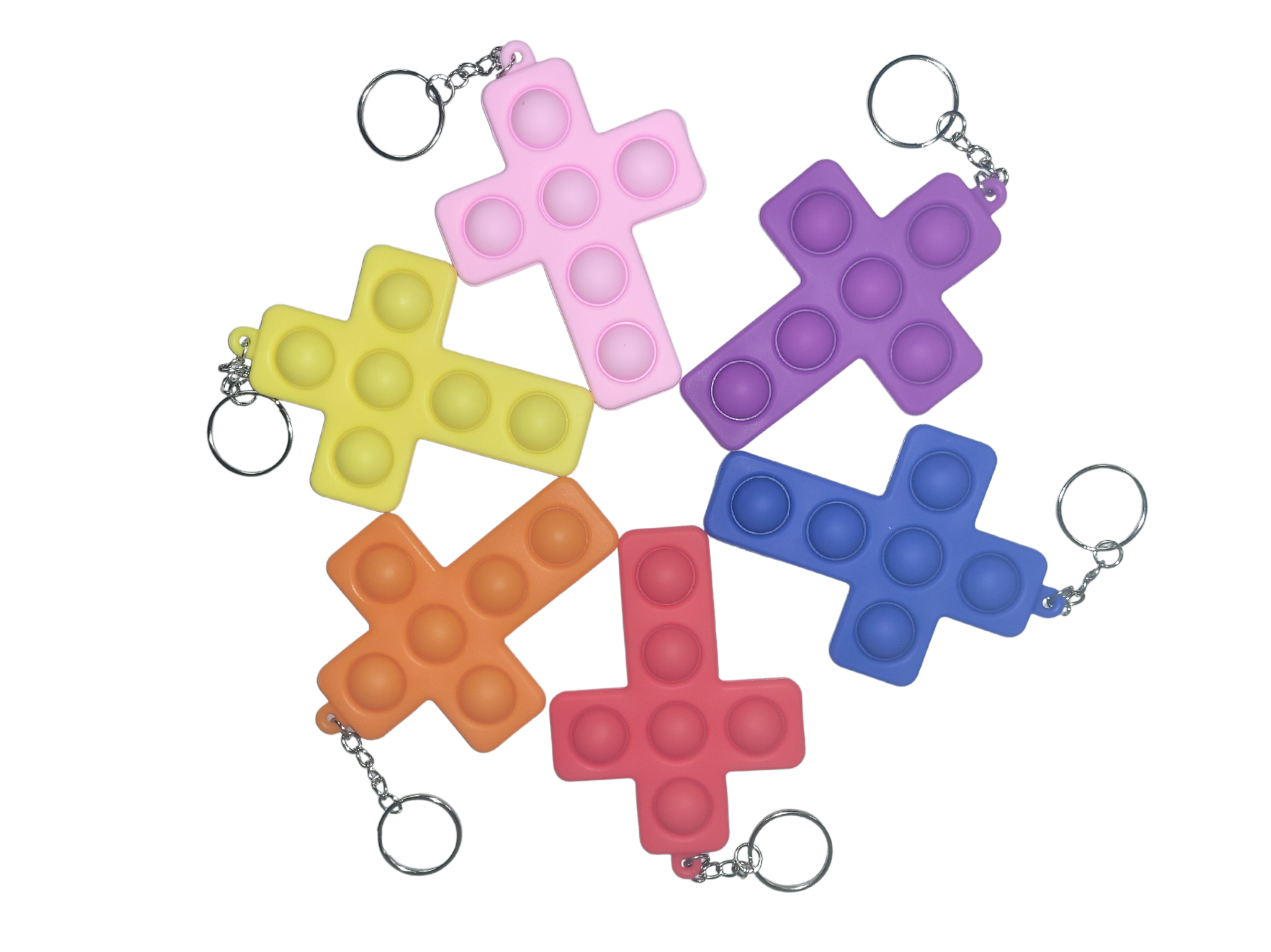 Pop It Cross Keychain