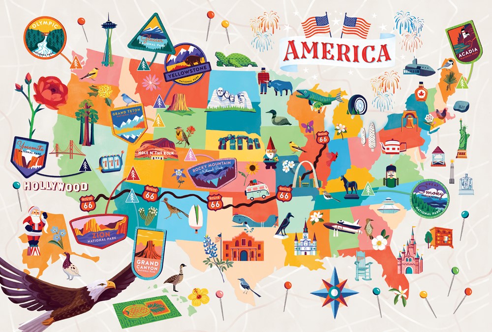 US Landmarks 100-Piece Puzzle