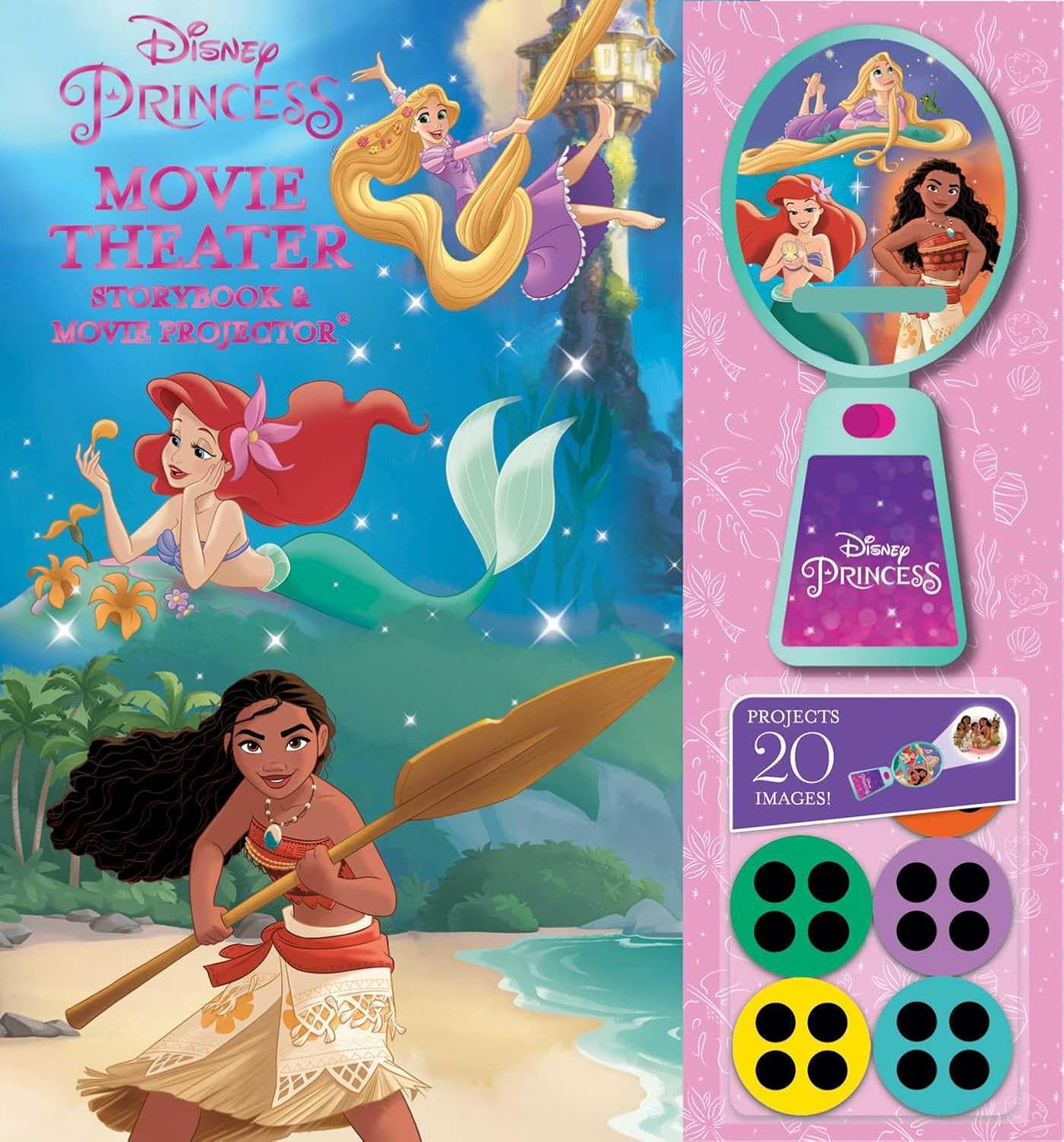 Disney Princess: Moana, Rapunzel, and Ariel Movie Theater Storybook & Movie Projector