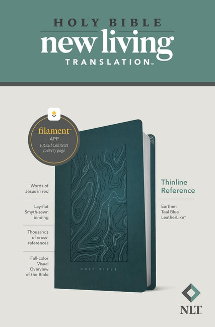 NLT Thinline Reference Bible, Filament Enabled Edition (Red Letter, Leatherlike, Teal Blue) by New Living Translation