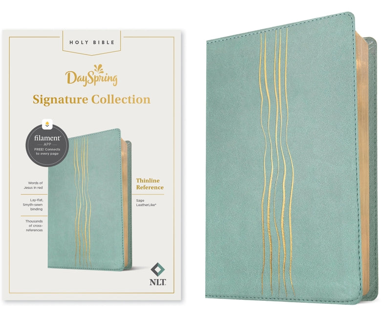 NLT Thinline Reference Bible, Dayspring Signature Collection, Filament Enabled (Leatherlike, Sage, Red Letter) by New Living Translation