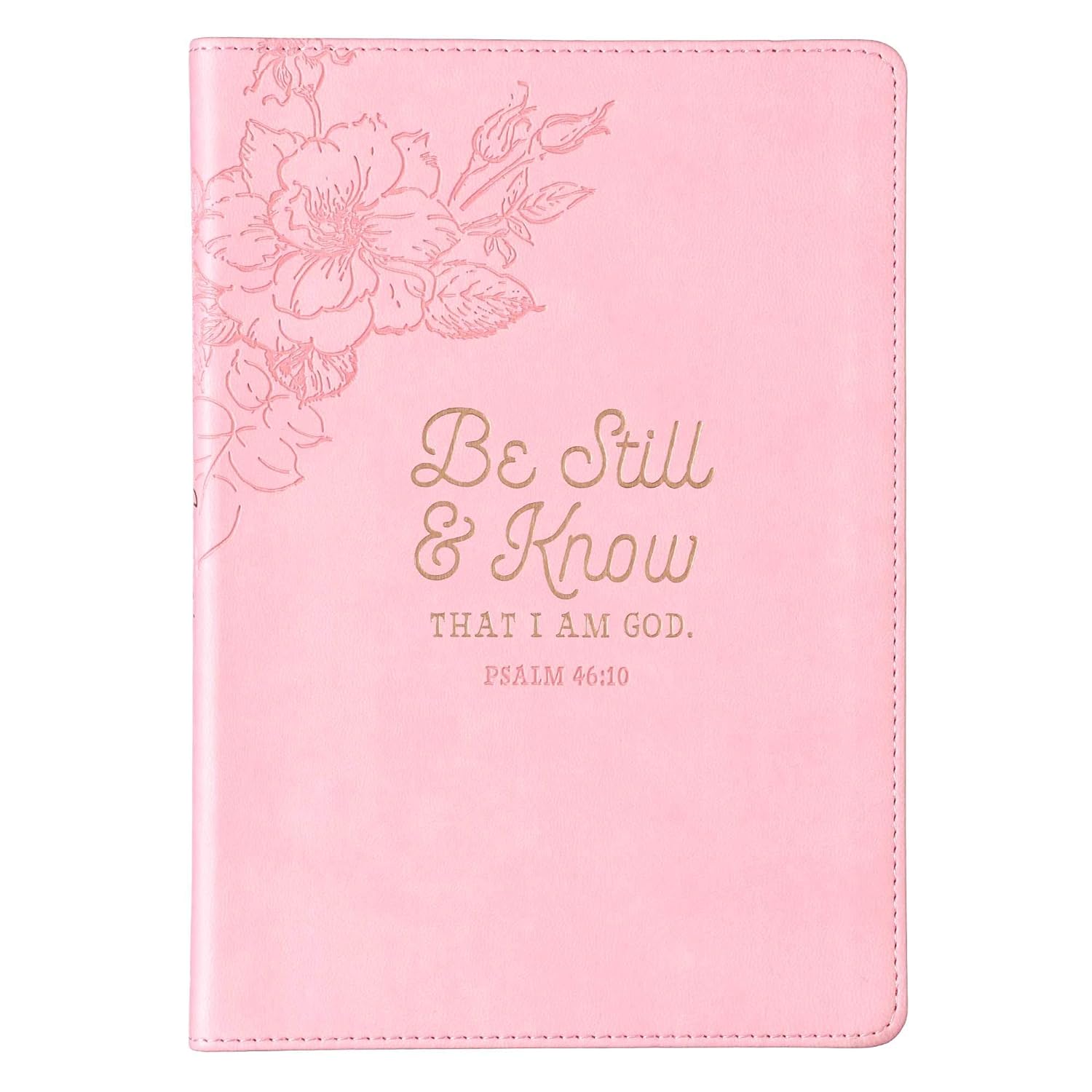 Be Still and Know Slimline LuxLeather Journal, Pink