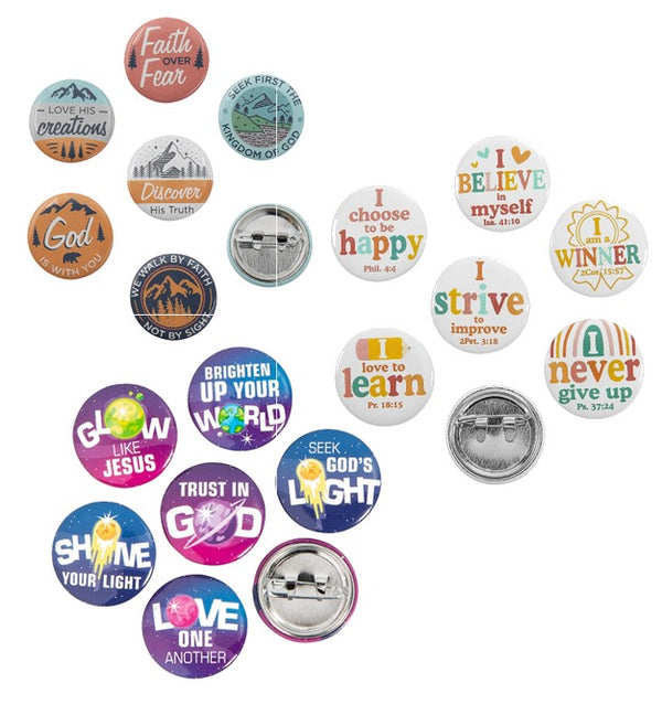 Button Assorted Faith Mini