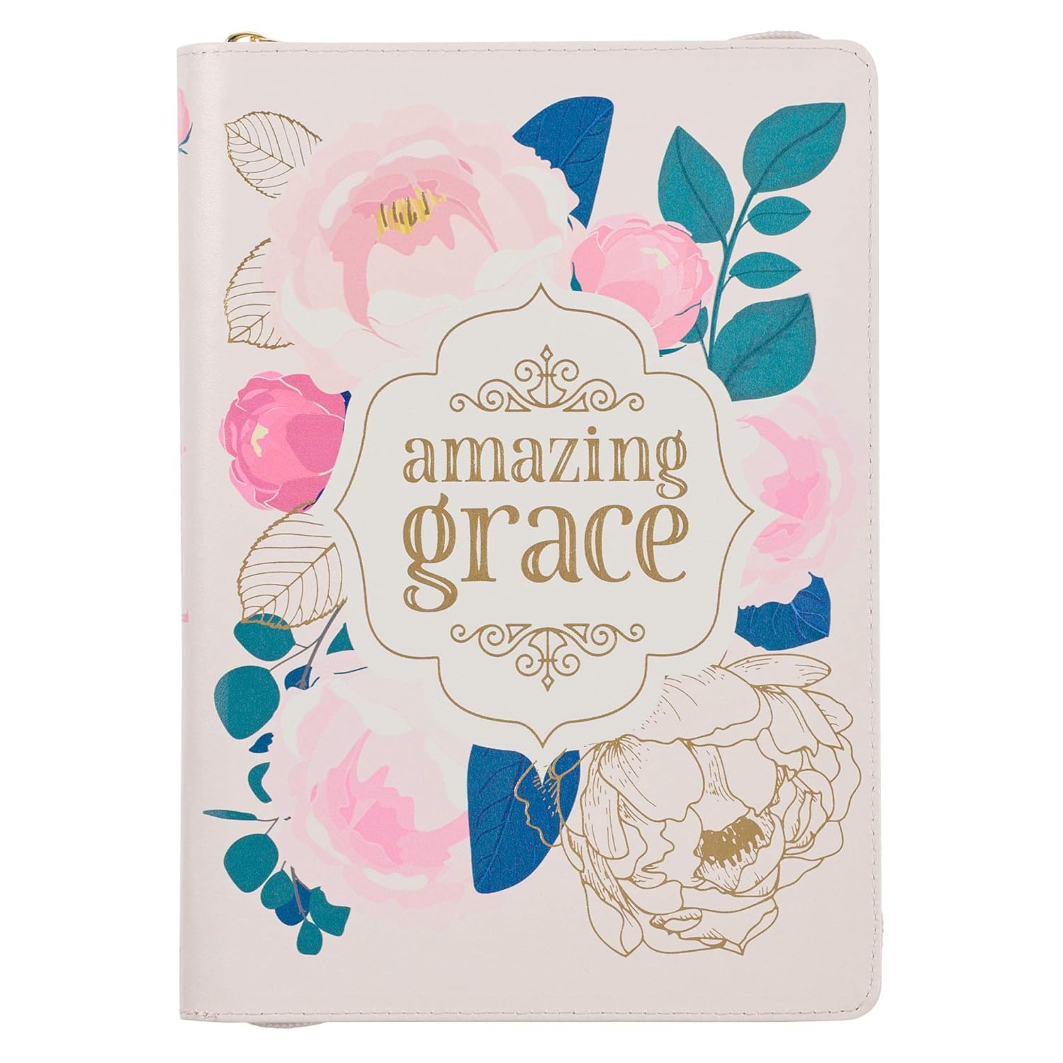 Amazing Grace Zipper Journal, Floral