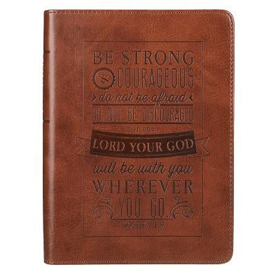 Christian Art Gifts Classic Handy-Sized Journal Be Strong and Courageous Joshua 1:9 Bible Verse Inspirational Scripture Notebook W/Ribbon, Faux Leathe by Christian Art Gifts