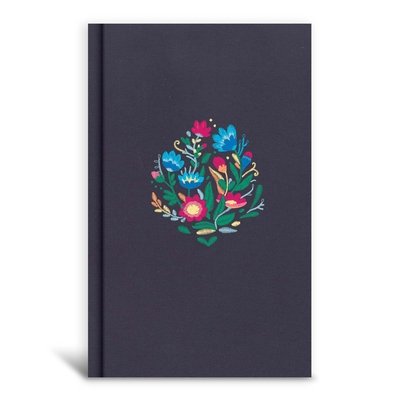 CSB Personal Size Bible, Navy Floral Embroidered Cloth Over Board