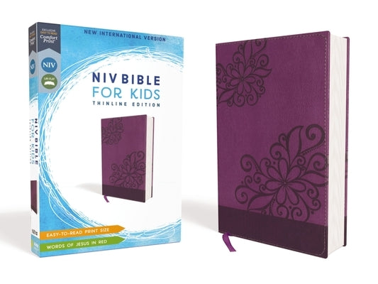 Niv, Bible for Kids, Leathersoft, Purple, Red Letter, Comfort Print: Thinline Edition by Zondervan