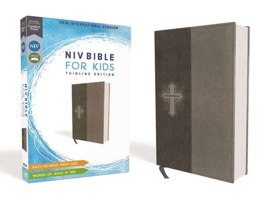 Niv, Bible for Kids, Leathersoft, Gray, Red Letter, Comfort Print: Thinline Edition by Zondervan
